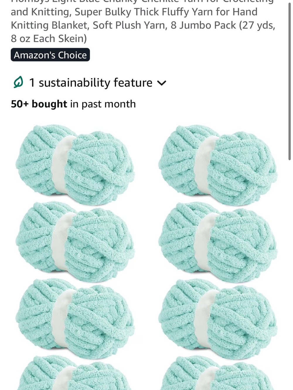 9+ skeins Soft Plush Chunky Yarn - Aqua Blue - Picture 3 of 6